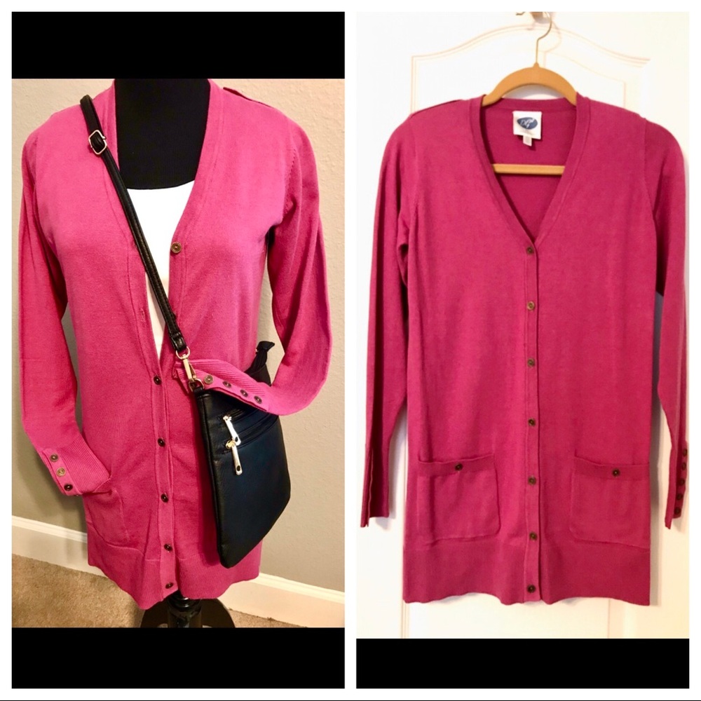 Diane Gilman Pink cardigan XS